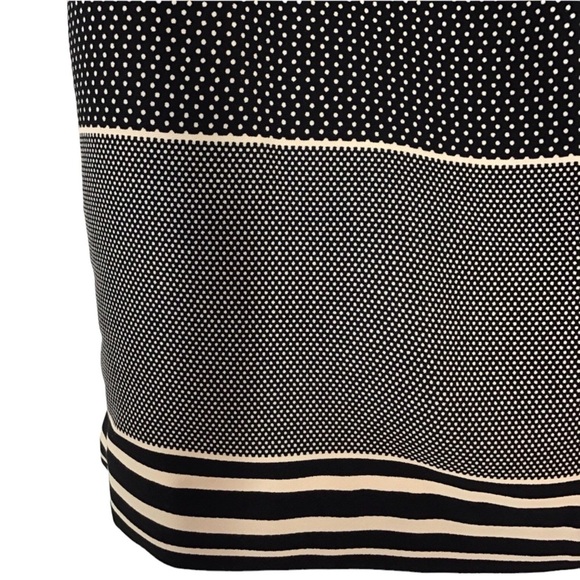 Ann Taylor Petites Black Tan Polka Dot Striped Shift Dress Size 00P - Picture 4 of 7